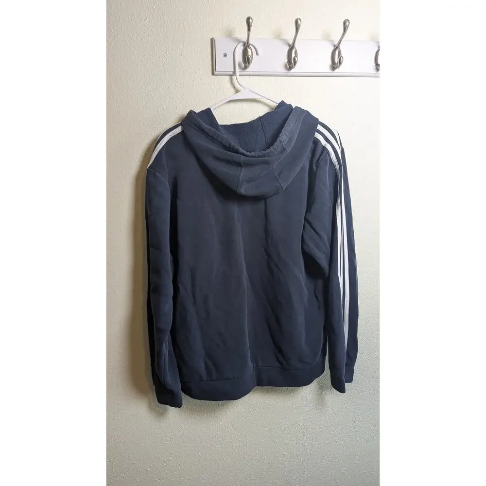 Men's Adidas Hoodie Size M Retro Style Striped Sleeves